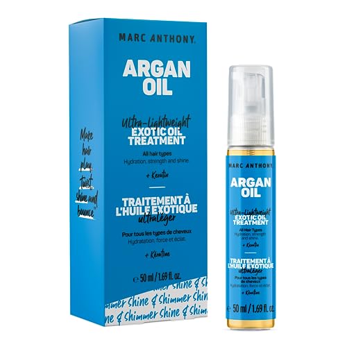 Marc Anthony Exotic Argan Oil Treatment with Keratin - Ultra-Lightweight Hair Oil Treatment Hydrates & Strengthens for Shiny, Healthy-Looking Hair for All Hair Types - Sulfate & Paraben Free - Image 1