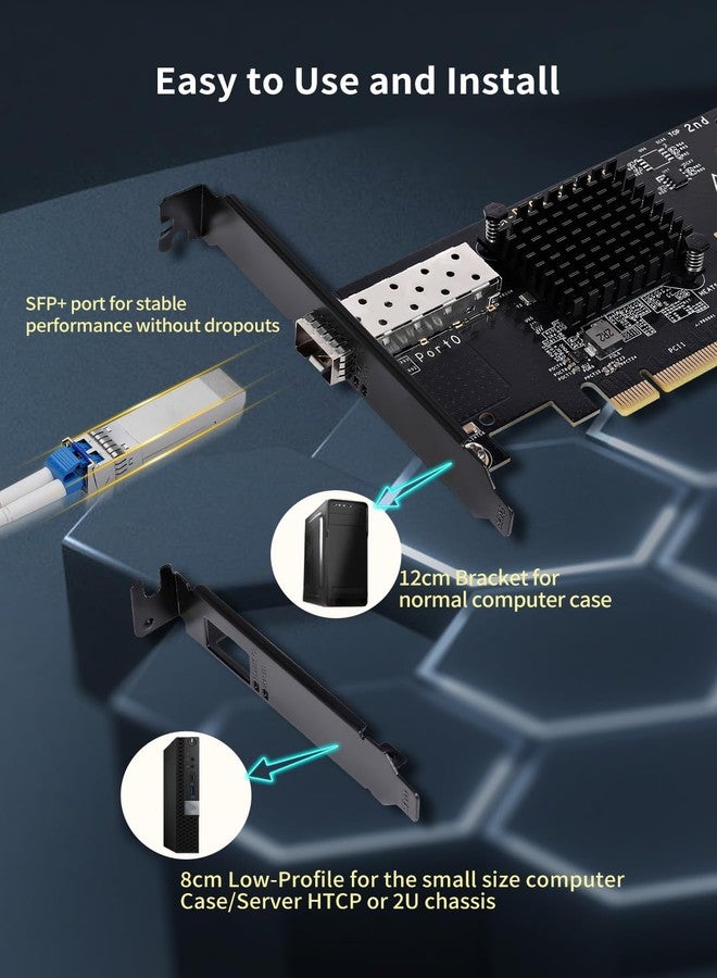 NICGIGA 10Gb SFP PCI-e Network Card, 82599(X520-DA1) Controller, 10Gbps Ethernet Adapter, 10Gbe SFP+ Port, 10G NIC Card, Support Windows/Windows Server/VMware - Image 5