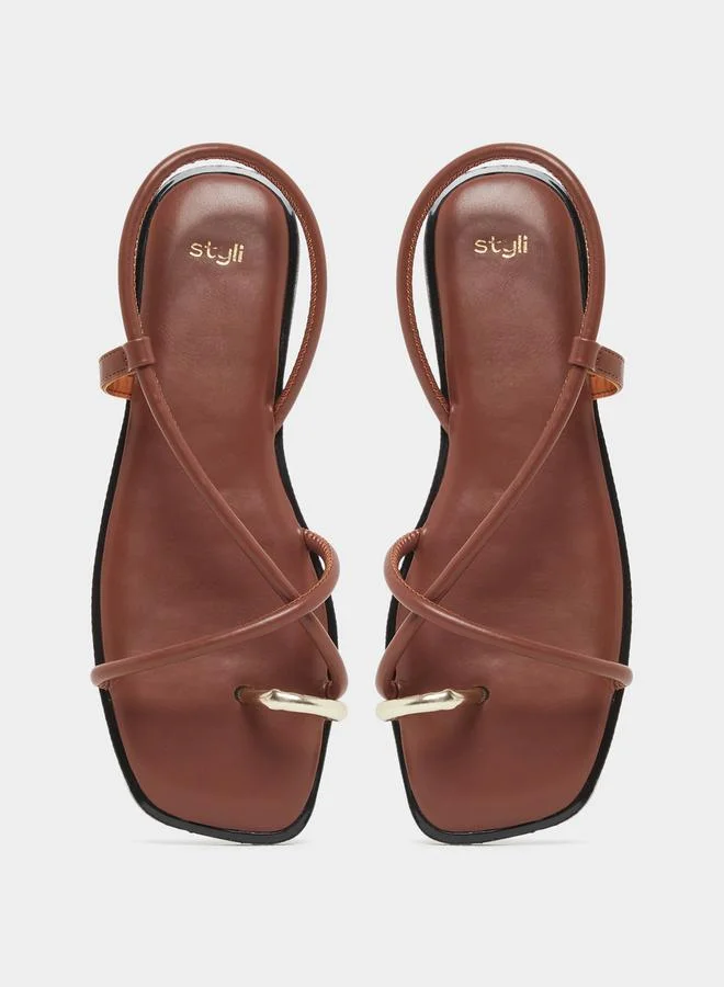 Styli One Side Strap Flat Sandals