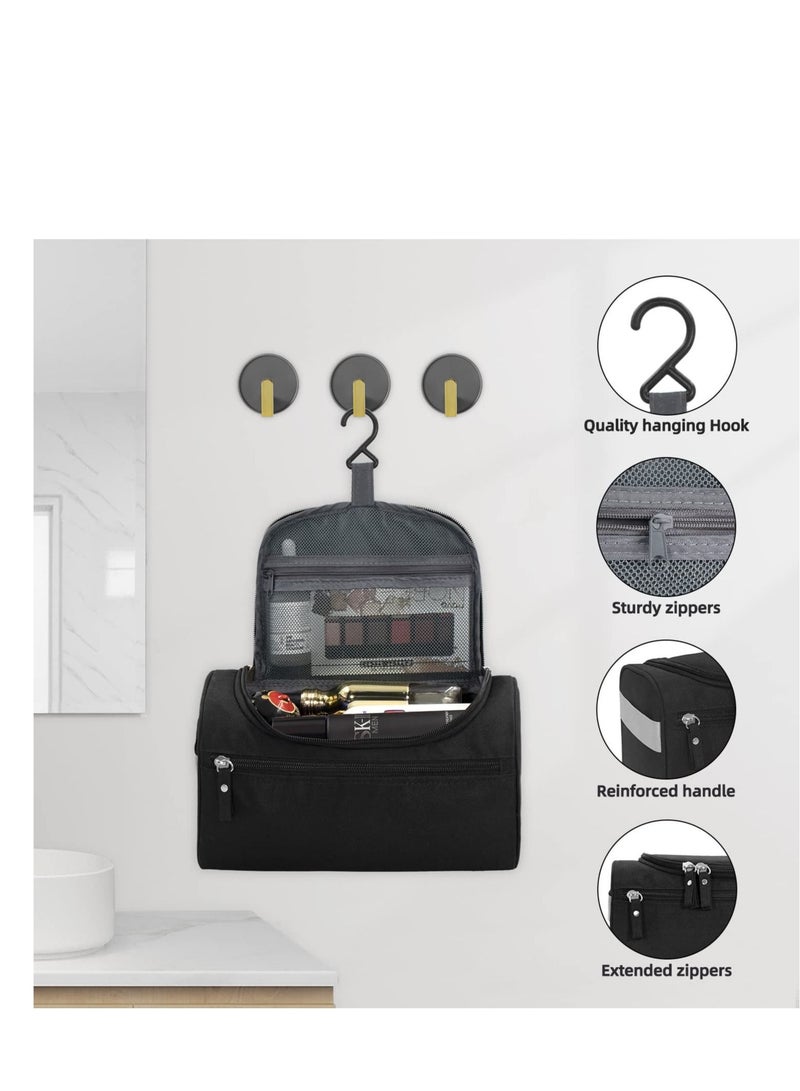 Captaintech Hanging Toiletry Bag for Men & Women, Portable Travel Kit Cosmetic Organizer, Waterproof Makeup Shower Bag Shaving Dopp Kit for Travel, Trip, Vacation, Gym, Airplane - Image 2