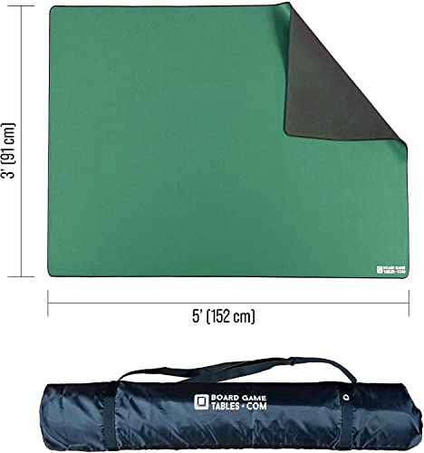 BOARD GAME TABLES.COM Board Game Playmat 3x5Thick Super CushionedStitched EdgeWater Resistant with Carrying Case for Tabletop Board Games Card Games RPG Games Medium Green - Image 5