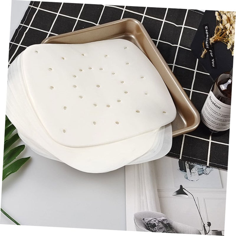 White Non Stick Air Fryer Paper Liners 200 Pcs Oil Proof Parchment Baking Sheets Grease Resistant Cooking Supplies - Image 4