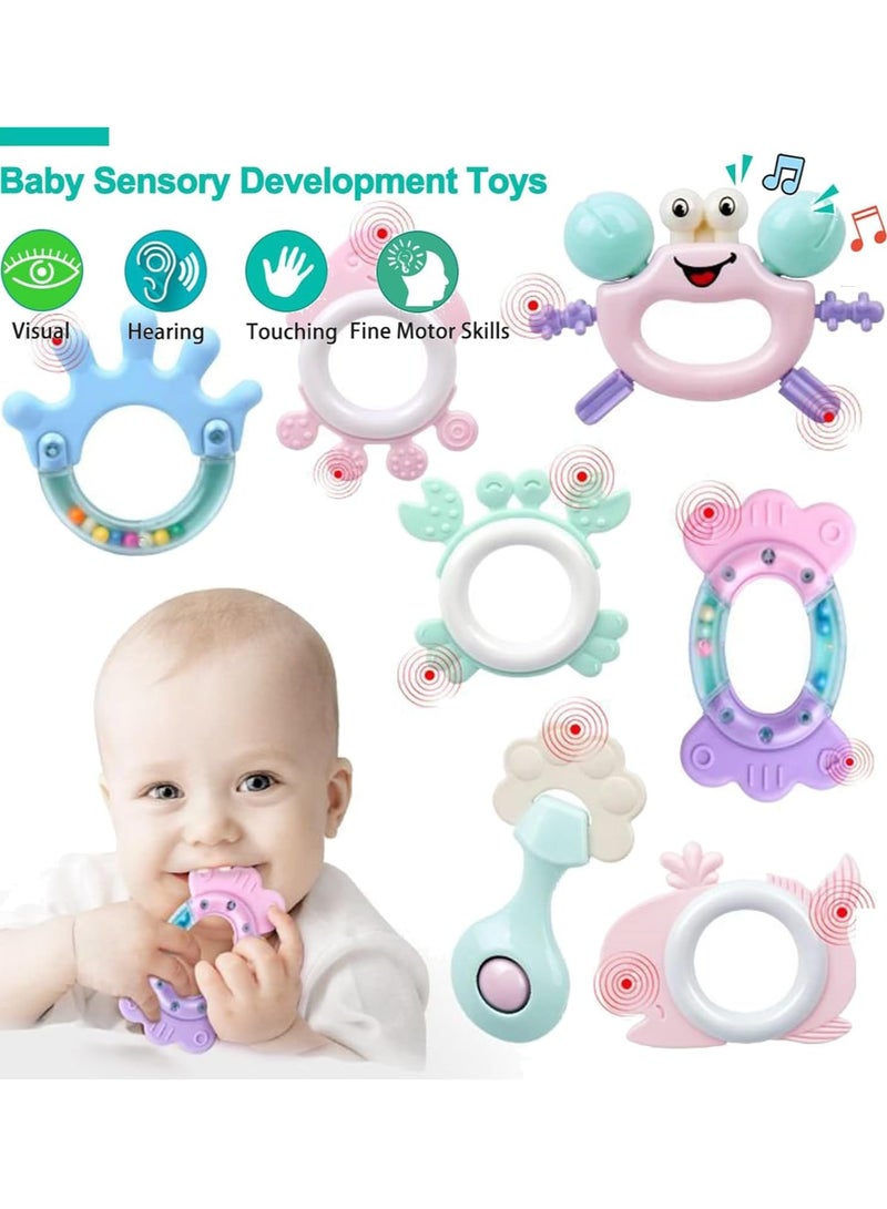 لعبة Teether للأطفال لعبة الأطفال 0-12 شهور بالإضافة إلى مربع التخزين -14 جهاز كمبيوتر شخصي BPA مجاني لعبة الأسنان الناعمة من السيليكون لعبة الألعاب الحسية للأطفال حديثي الولادة هدايا 3 6 9 12 شهور للتعليم المبكر - Image 3