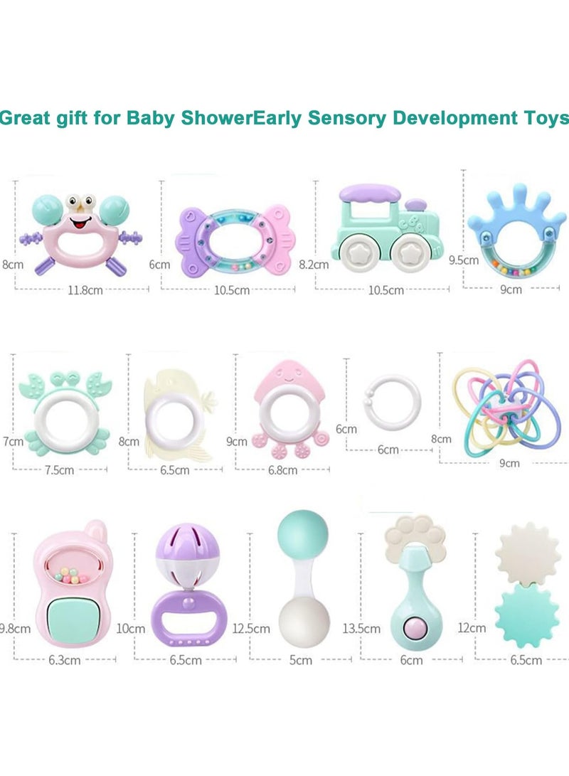 لعبة Teether للأطفال لعبة الأطفال 0-12 شهور بالإضافة إلى مربع التخزين -14 جهاز كمبيوتر شخصي BPA مجاني لعبة الأسنان الناعمة من السيليكون لعبة الألعاب الحسية للأطفال حديثي الولادة هدايا 3 6 9 12 شهور للتعليم المبكر - Image 4