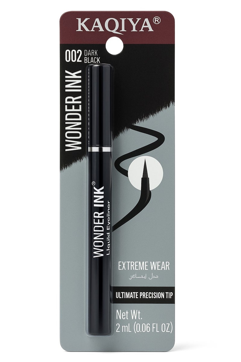 كيكيا كحل عيون سائل  وندر إنك 002 داكن مقاوم للماء - Image 2