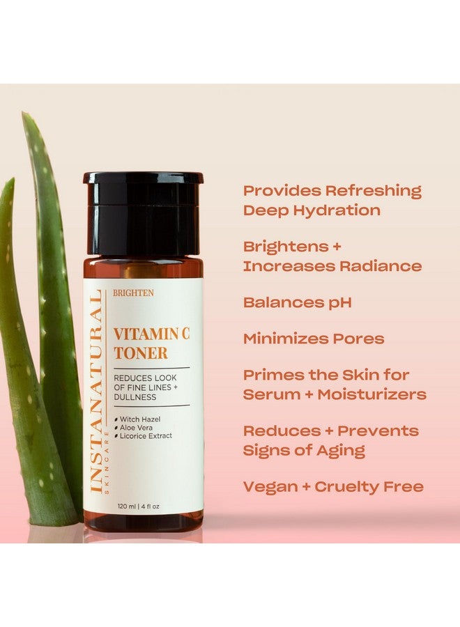 InstaNatural Vitamin C Face Toner, Brightens, Balances pH and Reduces Signs of Aging, Fine Lines and Wrinkles, with Witch Hazel, Lavender and Geranium Oils, 4 Fl Oz - Image 2
