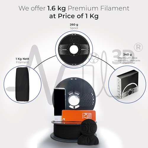 NFIL3D 1KG Net ABS + Raven Black - 3D Printer Filament | Filaments for 3D Printer| 1.75mm| Accuracy - +/- 0.015mm |1000g 3D Filament, 250g Spool & 350g Packaging Weight (Total Weight 1.6KG) - Image 4