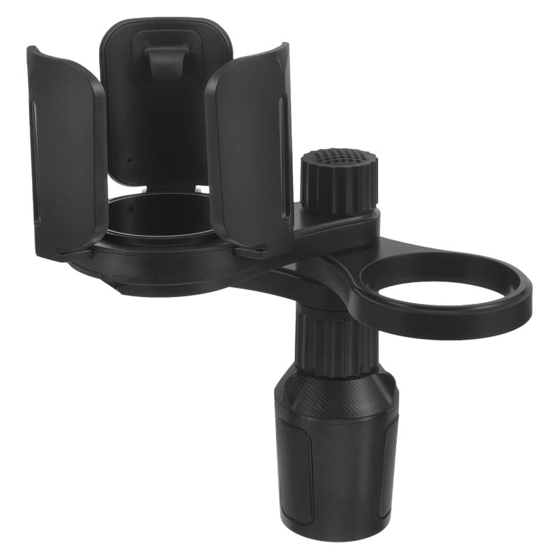 Car Cup Holder Expander Tray With Drink And Snack Storage Universal Adjustable Stand For Phone Beverage Center Console Use Black - Image 2