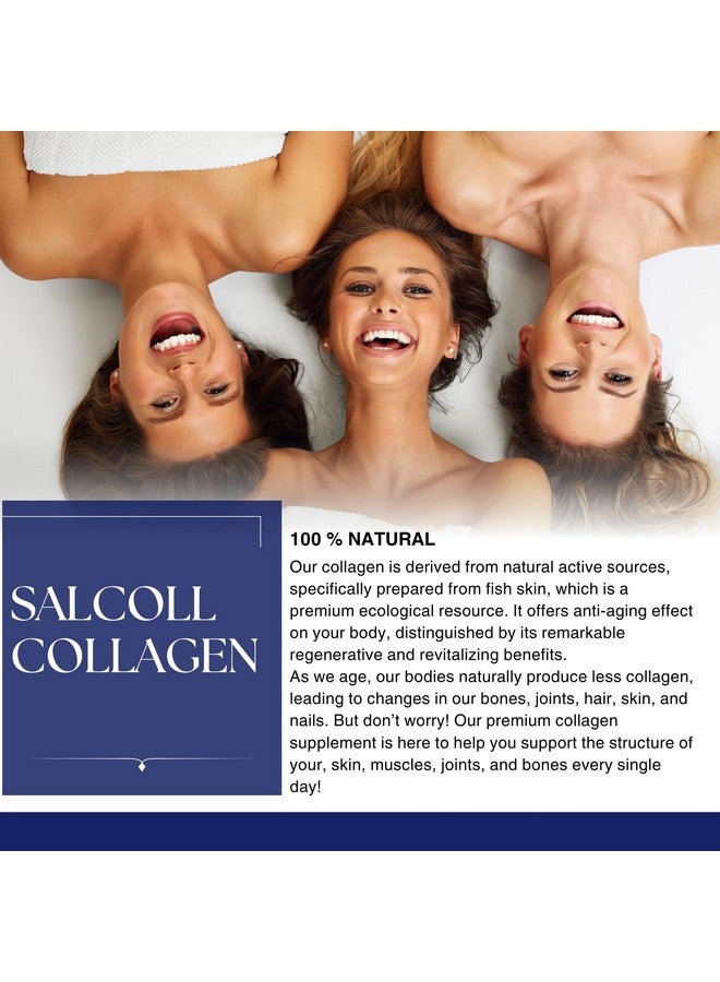 Salcoll Collagen كبسولات سالكول كولاجين للبشرة، كولاجين بحري نشط للبشرة والشعر والأظافر. مكمل للعناية بالبشرة مضاد للشيخوخة. يدعم إنتاج الكولاجين للنساء والرجال - 120 كبسولة، إمداد لشهر واحد - Image 3