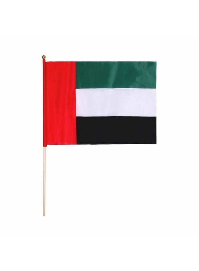 Home Care علم الإمارات الوطني - 21x14 سم للاحتفالات باليوم الوطني، علم الإمارات، علم الفخر الإماراتي للفعاليات، المواكب، والعروض الخارجية (عبوة من 6) - Image 1