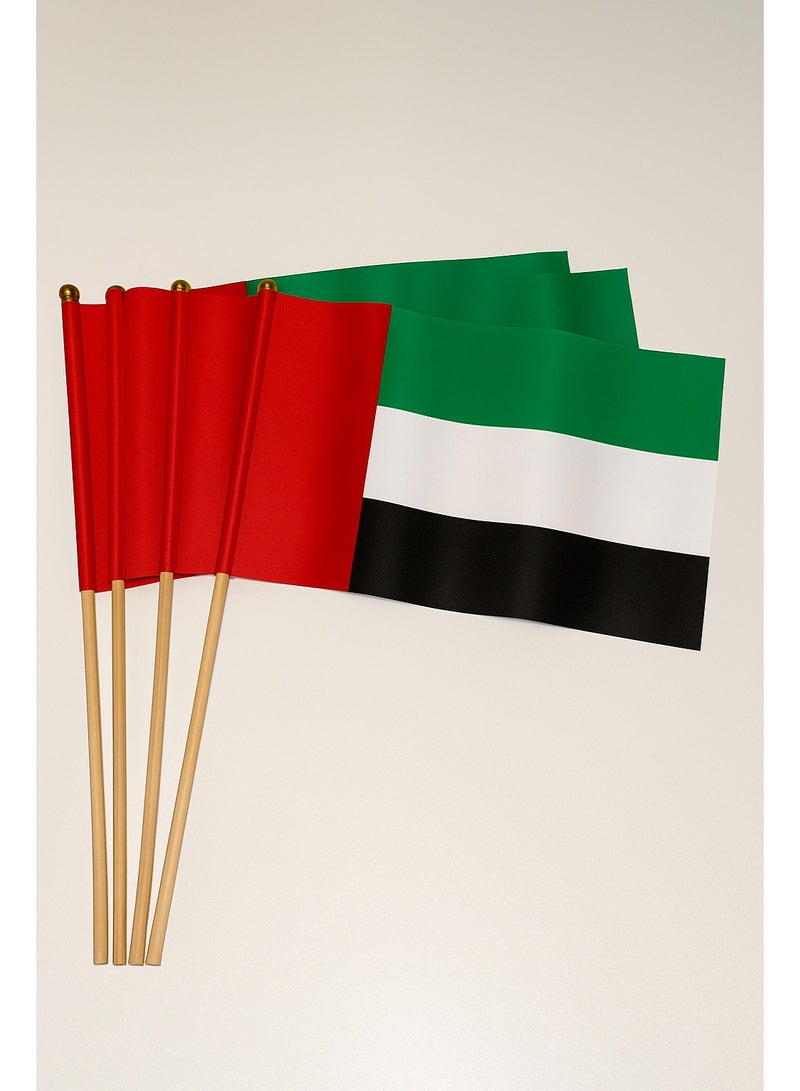 Home Care علم الإمارات الوطني - 21x14 سم للاحتفالات باليوم الوطني، علم الإمارات، علم الفخر الإماراتي للفعاليات، المواكب، والعروض الخارجية (عبوة من 6) - Image 2