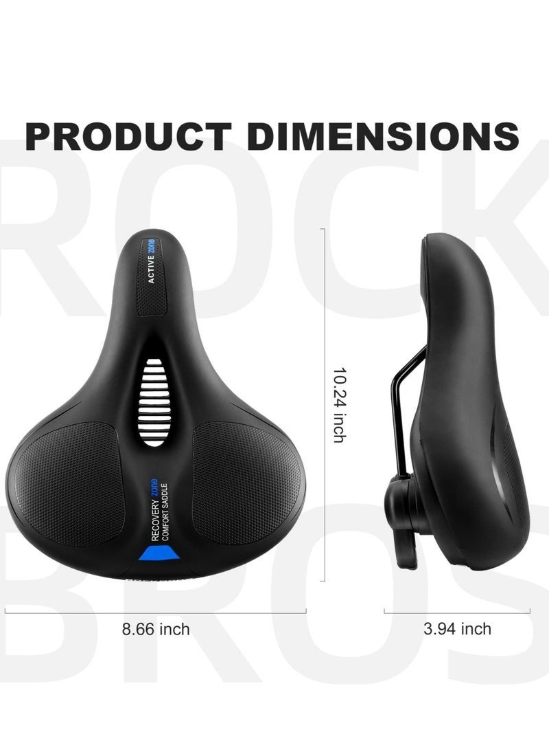 مقعد دراجة مريح للدراجة الجبلية مناسب للرجال والنساء مع بطانة عريضة ناعمة الملمس وممتصة للصدمات اضافة الى شريط عاكس - Image 2