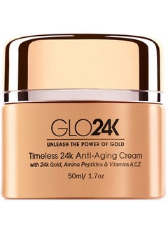 GLO24K UNLEASH THE POWER OF GOLD Glo24K Timeless Antiaging Cream With 24K Gold Potent Peptides And Vitamins Ace And Retinol  - Image 2