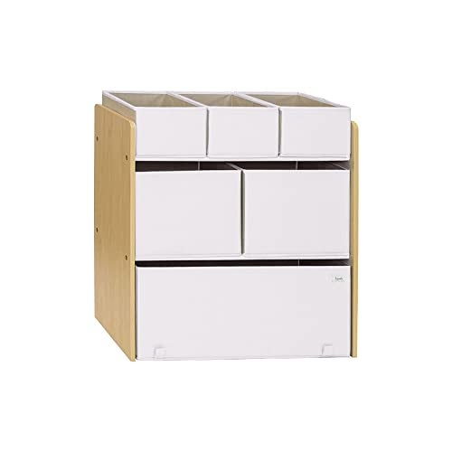 3 Sprouts Multi Bin Toy Organizer  Durable Kids Toy Storage Organizer with Bins  Toy Organizers and Storage Solution  Cream