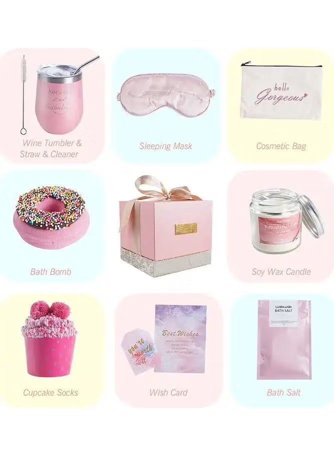 SKT Shiketro Gifts Basket for Women - Birthday Gifts for Women, Relaxing Spa Gift Basket Set, Unique Gift Ideas for Women, Gifts for Mom Sister Best Friend Wife, Coworker Teacher Nurse Gifts for Women - Image 2