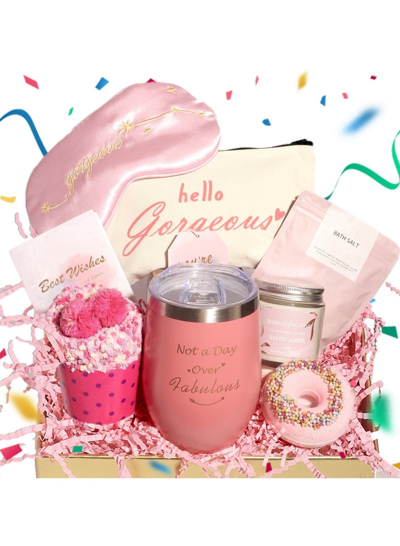 SKT Shiketro Gifts Basket for Women - Birthday Gifts for Women, Relaxing Spa Gift Basket Set, Unique Gift Ideas for Women, Gifts for Mom Sister Best Friend Wife, Coworker Teacher Nurse Gifts for Women - Image 1