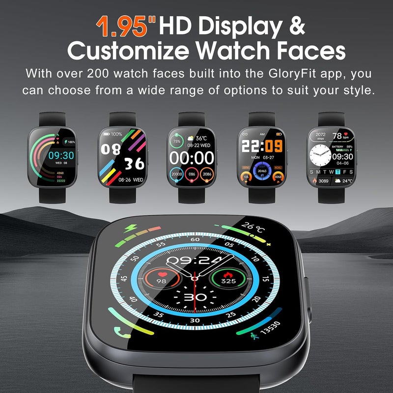 Puqo Smart Watch for Men Women Answer/Make Calls, 1.91" Touch smartwatch for men, 110+ Sports Modes with Heart Rate Sleep Monitor Step Counter, IP68 Waterproof Fitness Watch for Android IOS, Black - Image 4