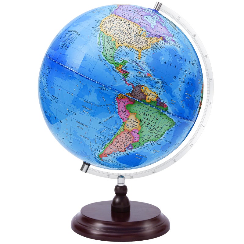 VAP World Globe for Children and Adults 13 inch Educational Spinning Earth Map with Stand SelfAssembled Interactive World Globes for Kids Learning Classroom Students Desk Room and Office Decor - Image 3