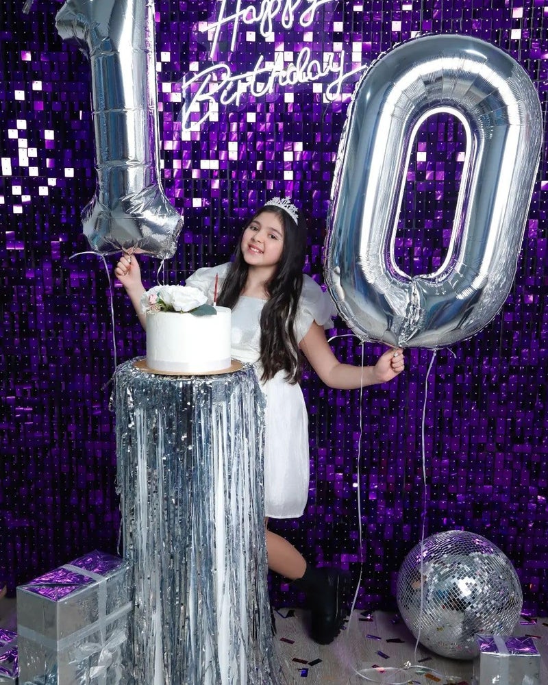 IWERP Silver Number 0 Balloon 40 Inch, 0 Balloon Number for 10th 20th 30th 40th 50th 60th Birthday Decorations, Silver Party Supplies - Image 3