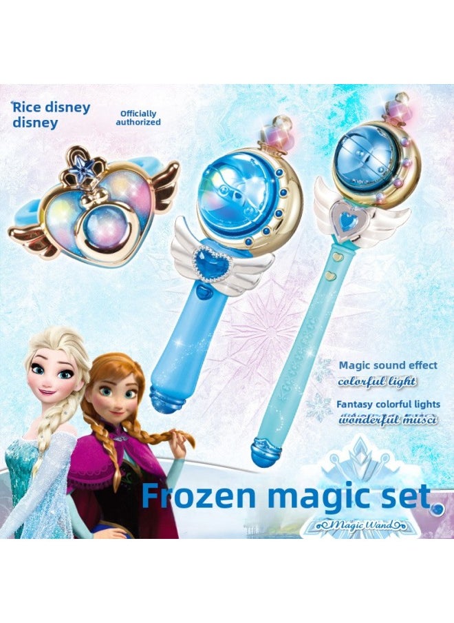 Generic 2022 Disney Magic Wand Frozen Music Glow Magic Toy-Color:Blue Magic Wand + Battery + Screwdriver  - Image 2