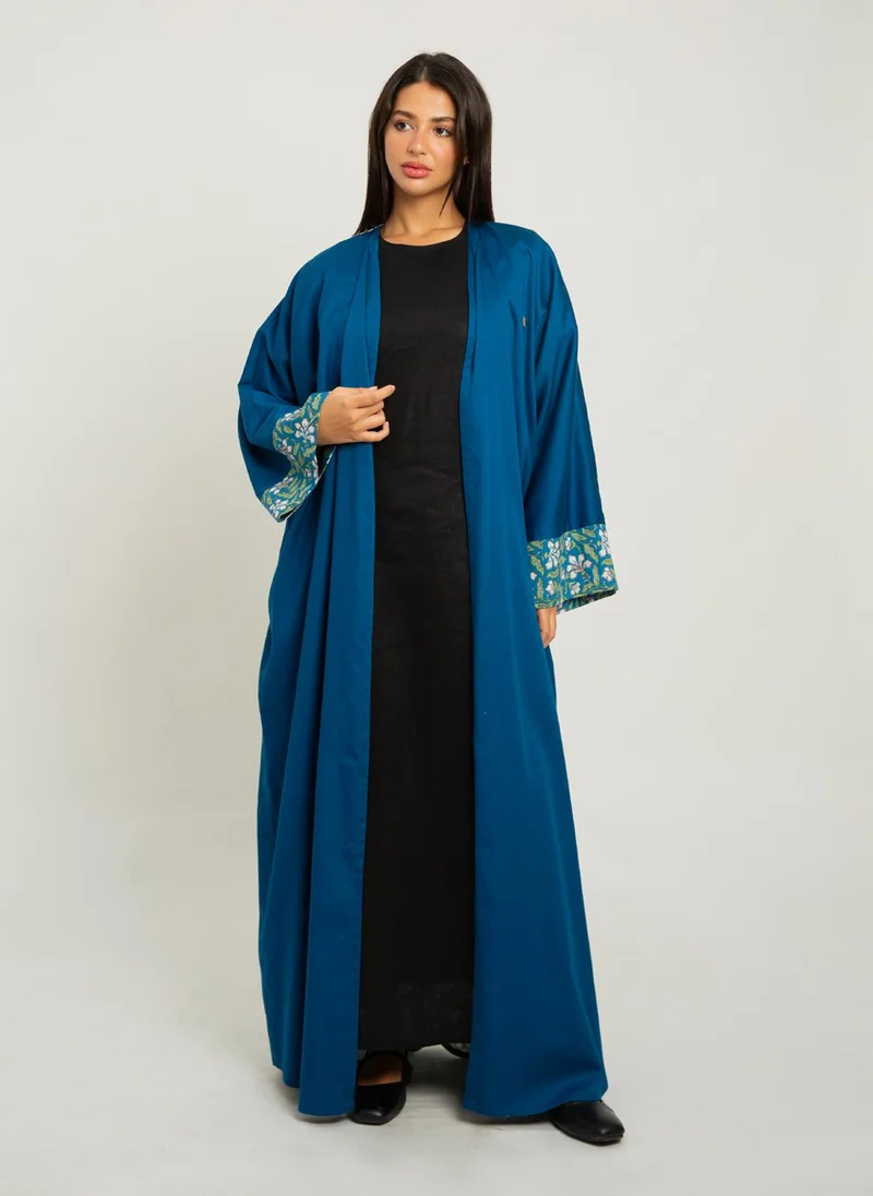Kaafmeem Black Short Sleeves Linen Dress