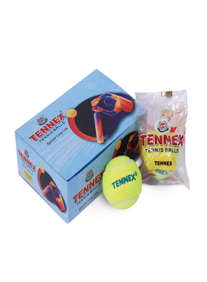 TENNEX Rubber Tennis Ball for Cricket - Lightweight, Durable for Cricket/Tennis Ball Training (Pack of 6, Light/Soft Yellow) - Image 1