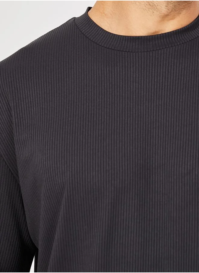 ستايلي Ribbed Oversized Heavy Jersey T-Shirt