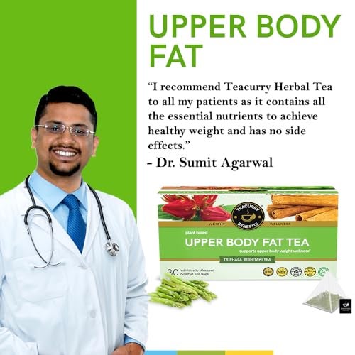 TEACURRY Upper Body Fat Tea, (30 Tea Bags 1 Month Pack) - Helps Lower the weight Around Chest, Shoulders, Neck and Arms - 100% Natural - Image 2