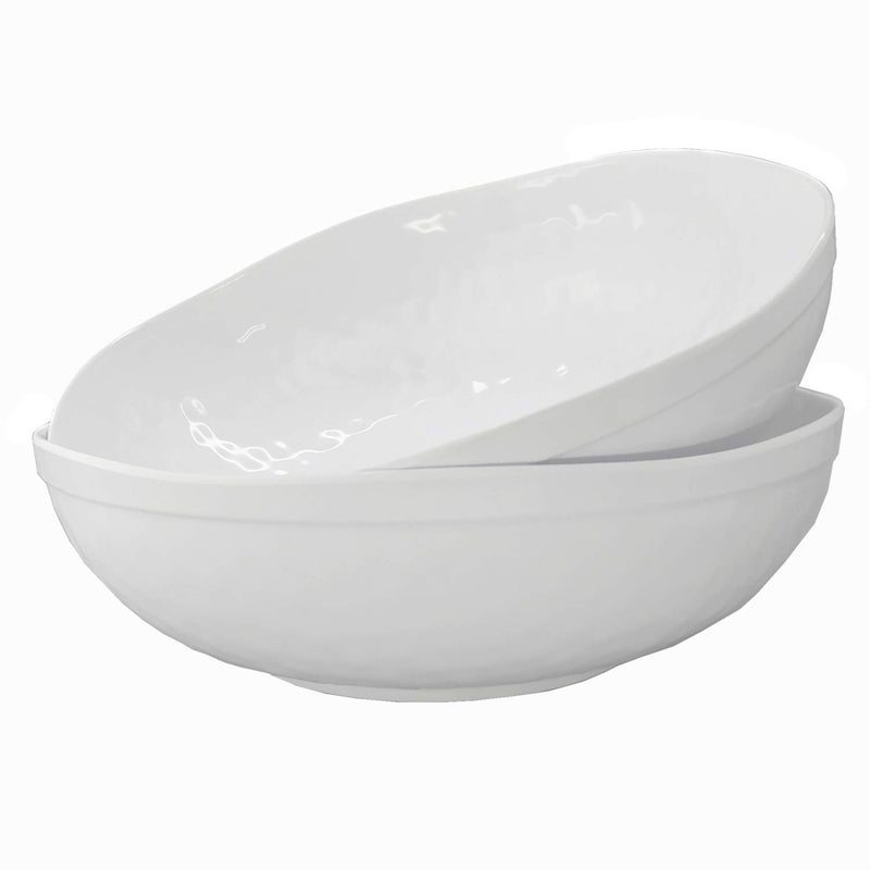 KXWARE Melamine Serving Bowls 2pcs 12inch Larger Salad BowlsMixing BowlsWhite Color Breakresistant 100 Melamine Bowls  Dishwasher SafeBPA Free