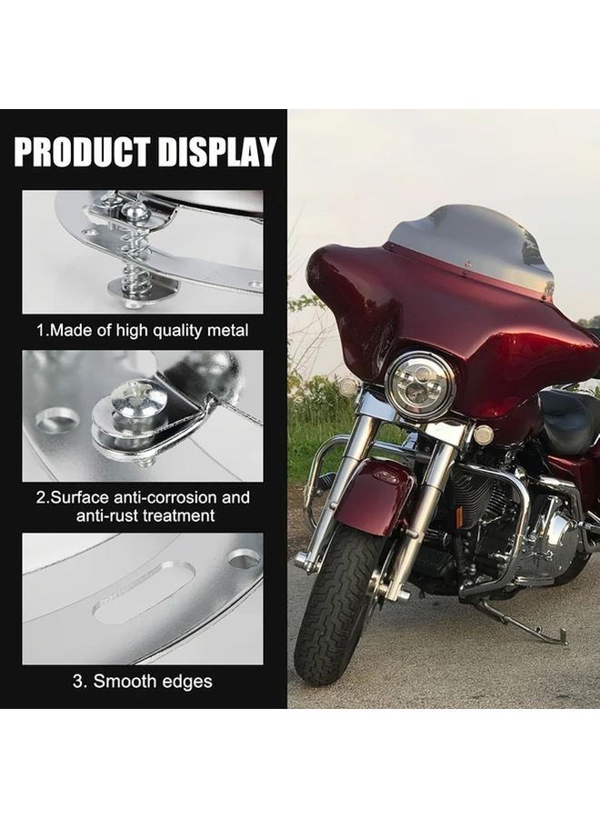 1 Piece 7 Inch Round Silver Adapter Mounting Bracket Ring For Car And Motorcycle - Image 3
