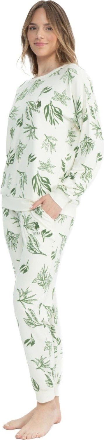 U.S. Polo Assn. 17105 Women's Green Long Sleeve Pajama Set - Image 1