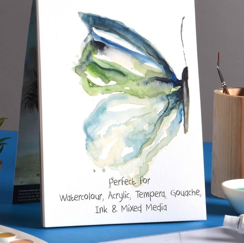 Scholar Watercolour Hot Pressed Paper Pad (Glued) (12 Sheets, 300 GSM Thick Professional Watercolour Paper) (A3) - Image 5