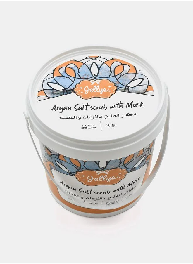 Jellys Argan Salt Scrub with Musk, 600g