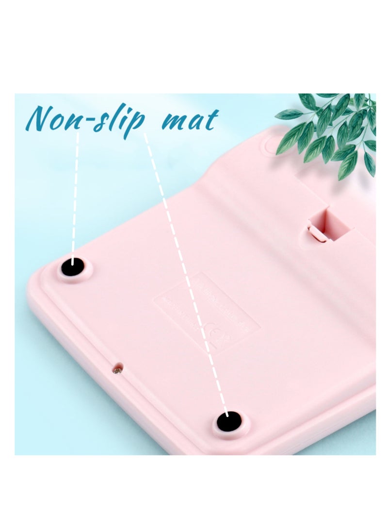 NOVOLAN 12 Digit Calculator Basic Desktop Calculator Solar Practical Calculator Student Calculator Large Lcd Scientific Calculator Non-Slip Oblique View Key Sensitive Office School (Pink)