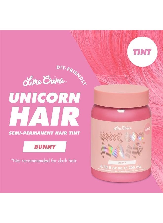 Lime Crime Pastel Colored Unicorn Hair Tint, Bunny (Pastel Baby Pink) - Damage-Free Semi-Permanent Hair Color Conditions & Moisturizes - Temporary Hair Dye Kit Has Sugary Citrus Vanilla Scent - Vegan  - Image 2