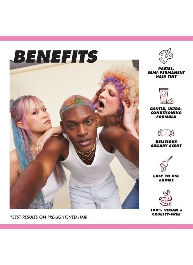 Lime Crime Pastel Colored Unicorn Hair Tint, Bunny (Pastel Baby Pink) - Damage-Free Semi-Permanent Hair Color Conditions & Moisturizes - Temporary Hair Dye Kit Has Sugary Citrus Vanilla Scent - Vegan  - Image 4