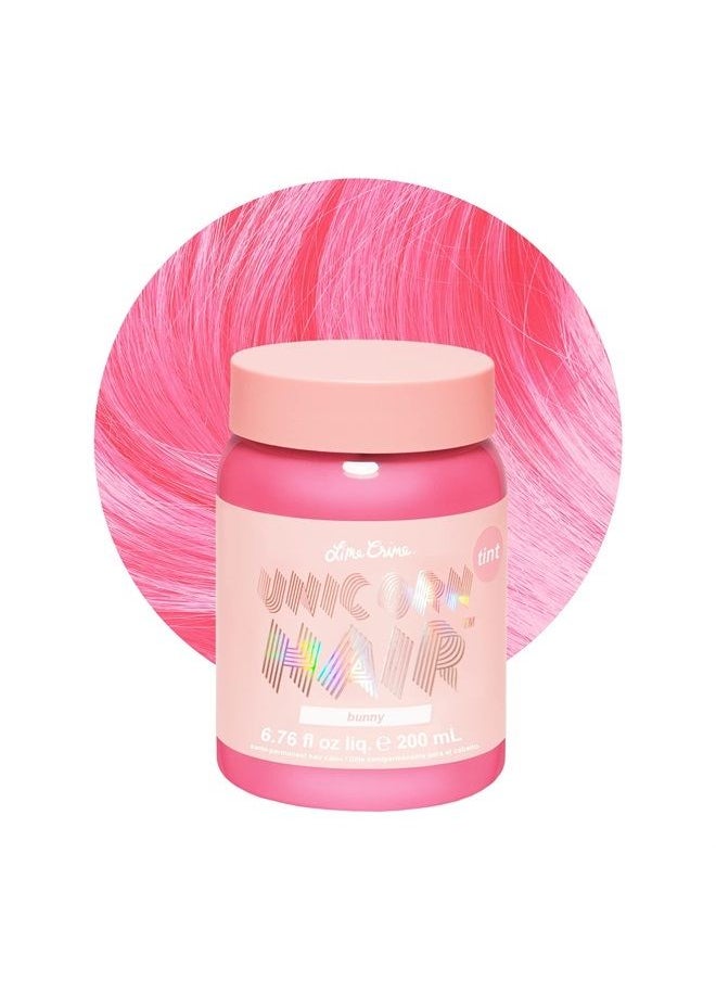 Lime Crime Pastel Colored Unicorn Hair Tint, Bunny (Pastel Baby Pink) - Damage-Free Semi-Permanent Hair Color Conditions & Moisturizes - Temporary Hair Dye Kit Has Sugary Citrus Vanilla Scent - Vegan  - Image 1