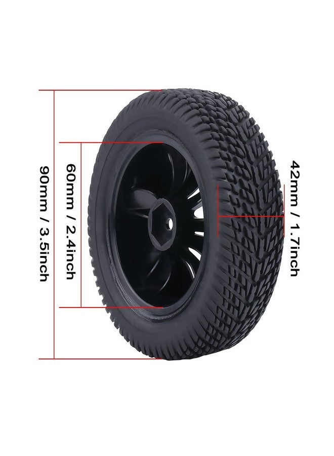 Dilwe 2Pcs RC Car Tires, Rubber Tyre Tires & Plastic Hubs Wheel for 1:12 RC Car Racing Car Truck - Image 2