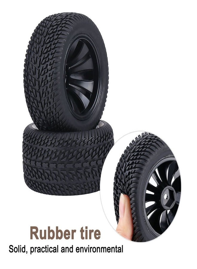 Dilwe 2Pcs RC Car Tires, Rubber Tyre Tires & Plastic Hubs Wheel for 1:12 RC Car Racing Car Truck - Image 4