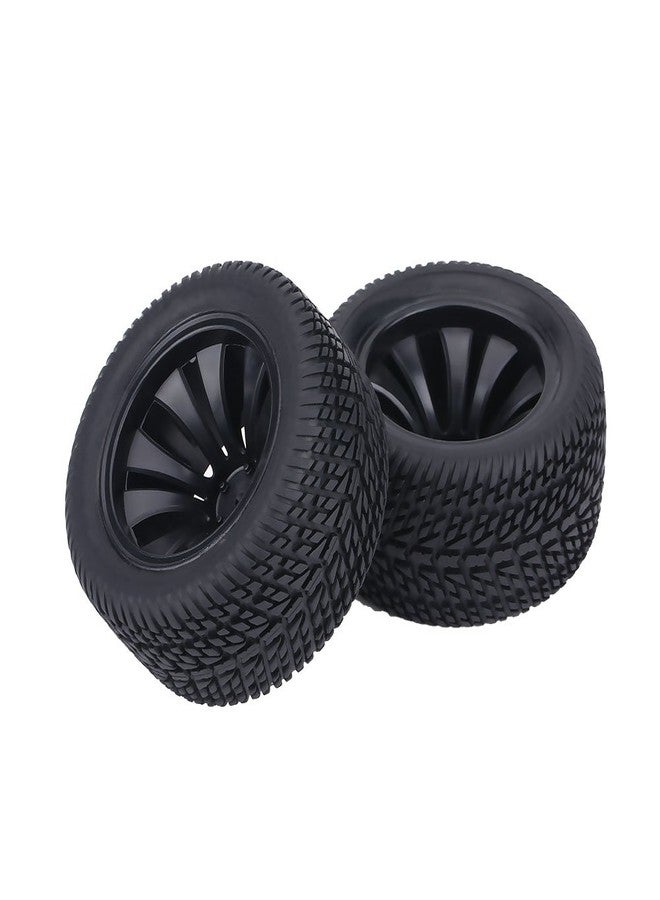 Dilwe 2Pcs RC Car Tires, Rubber Tyre Tires & Plastic Hubs Wheel for 1:12 RC Car Racing Car Truck - Image 1