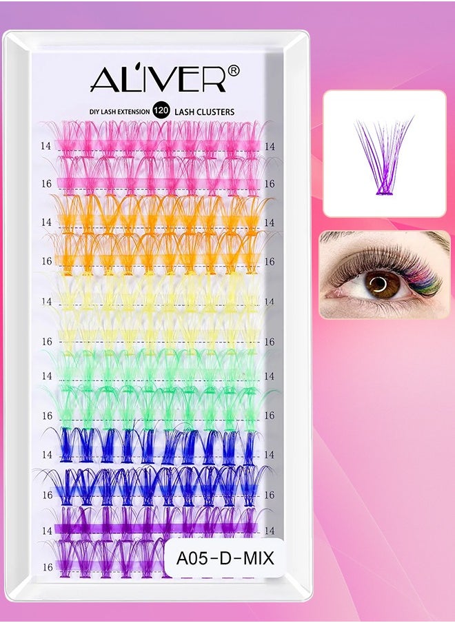 ALIVER - 120 Pcs Lash Clusters Eyelash Extensions Wispy False Eyelashes Lash Clusters DIY Eyelash Extensions Individual False Eyelashes for Women 05 - Image 1