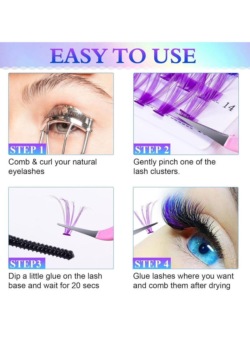 ALIVER - 120 Pcs Lash Clusters Eyelash Extensions Wispy False Eyelashes Lash Clusters DIY Eyelash Extensions Individual False Eyelashes for Women 05 - Image 1