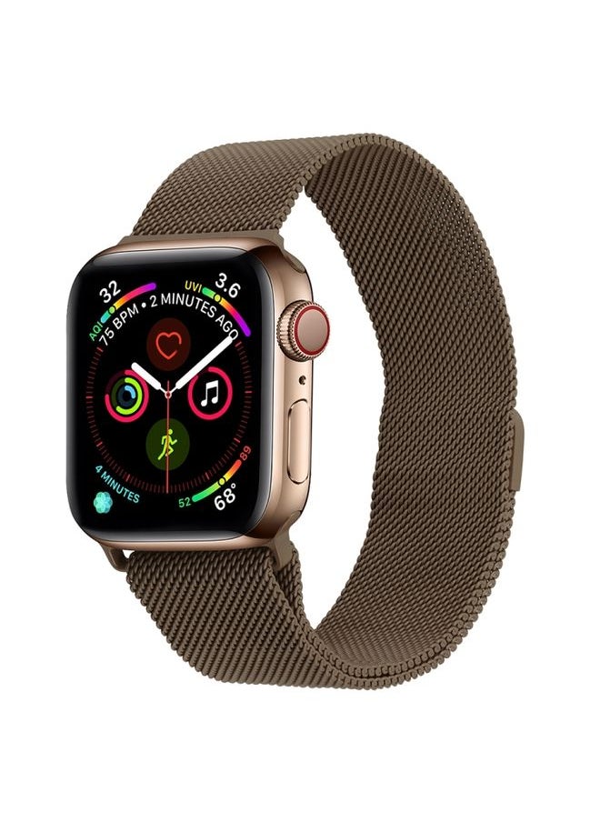 Generic - Replacement Strap Milanese Stainless Steel Watch Band For Apple Watch Series 9&8&7 41mm / SE 3&SE 2&6&SE&5&4 40mm / 3&2&1 38mm Brown - Image 1