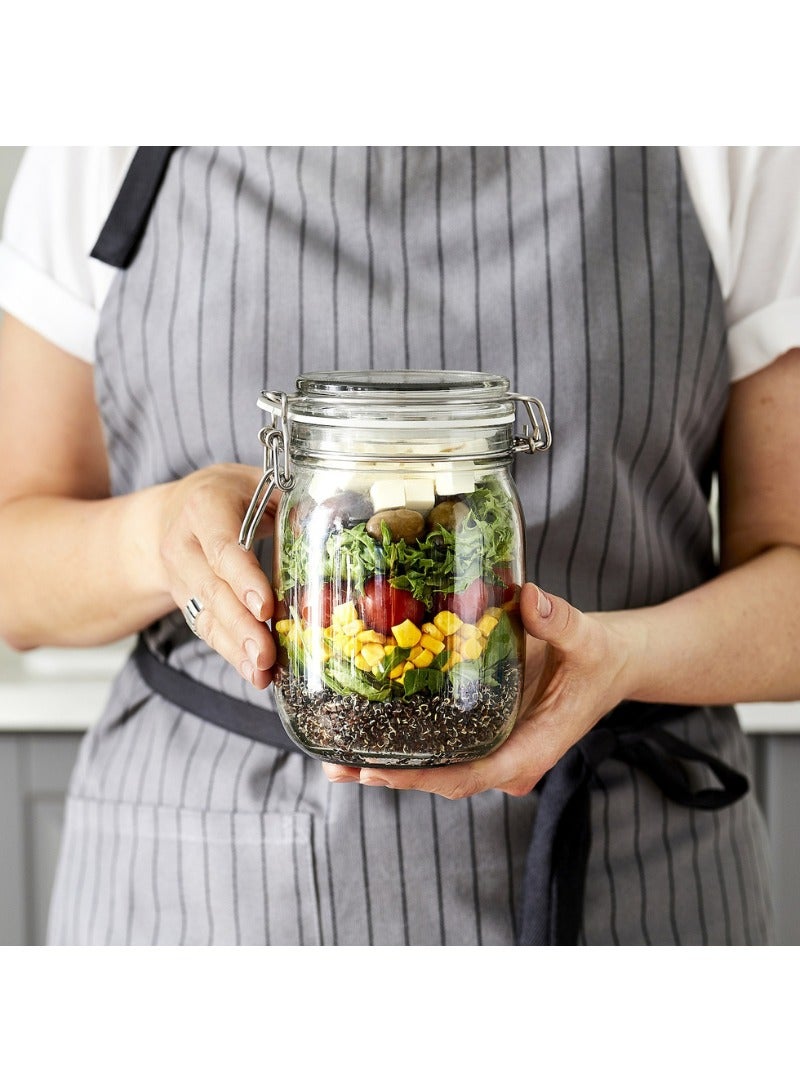 KORKEN Jar with Lid, Clear Glass, 1L - Image 3