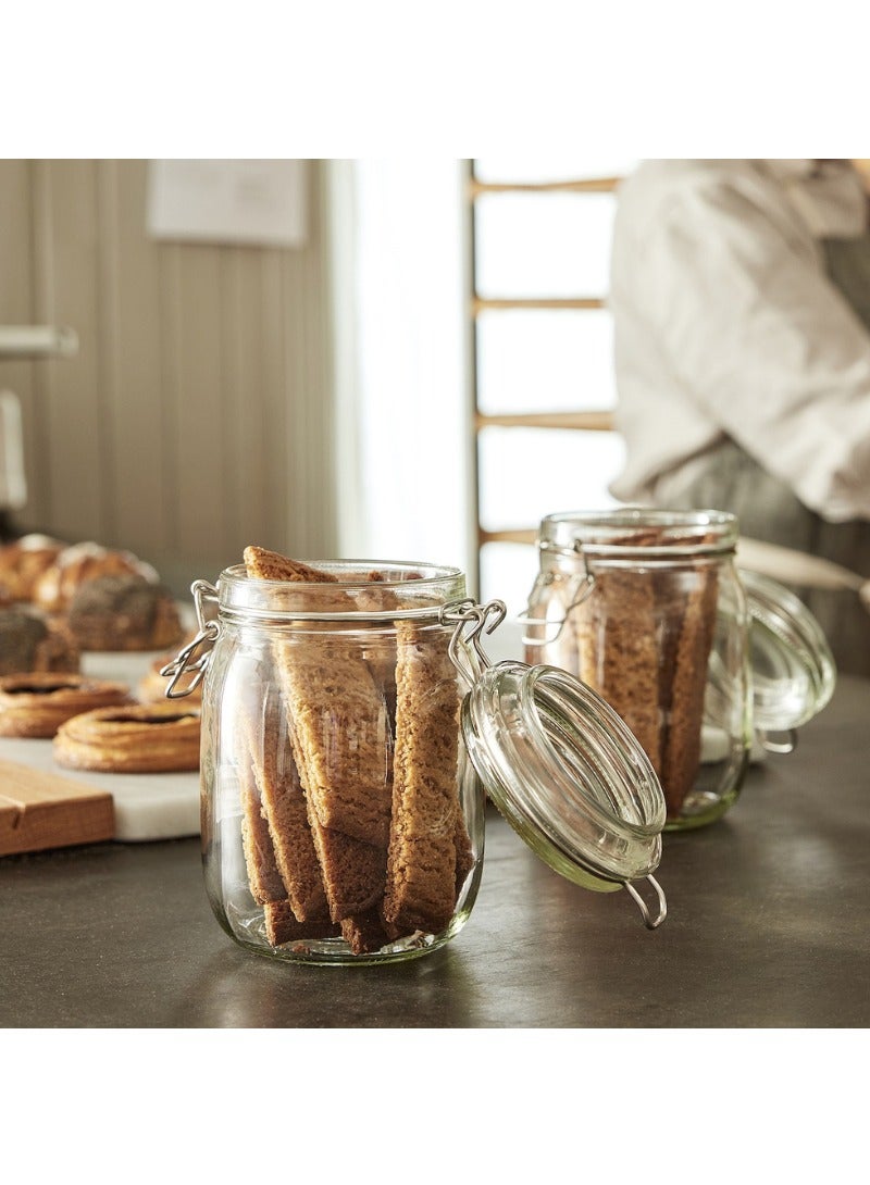 KORKEN Jar with Lid, Clear Glass, 1L - Image 4