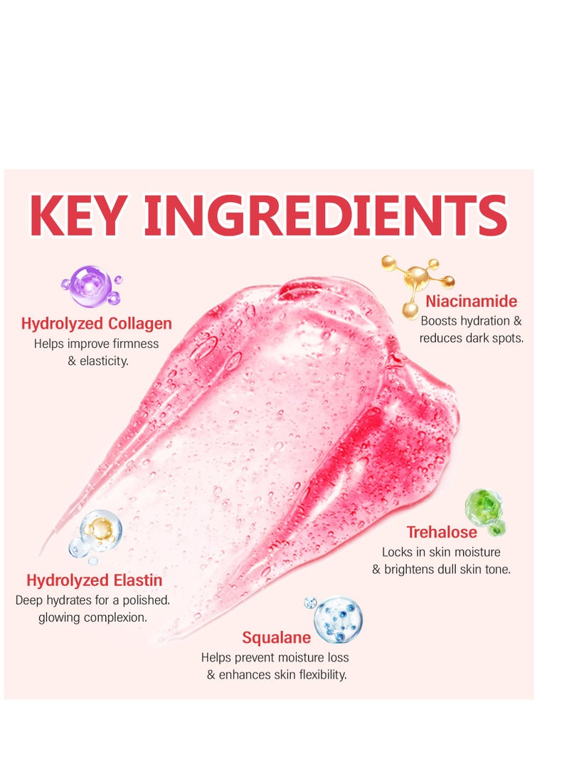 Ikzee jelly cream moisturizing collagen firming elastic cream brightens and evens out skin tone 100ml - Image 4