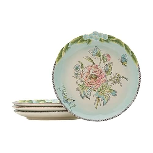 Fitz & Floyd Fitz and Floyd Fitz & Floyd English Garden Bloom Accent Plate, Set of 4, 9 Inch, Blue - Image 1