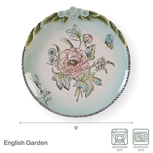 Fitz & Floyd Fitz and Floyd Fitz & Floyd English Garden Bloom Accent Plate, Set of 4, 9 Inch, Blue - Image 3
