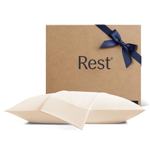 REST Evercool Cooling Pillowcases Standard  2 Pillowcases for Sensitive Skin Silver Infused Fabric for Hygienic Sleep Silky Smooth for Curly Hair High Elastic for Snug Fit 19x29 inches