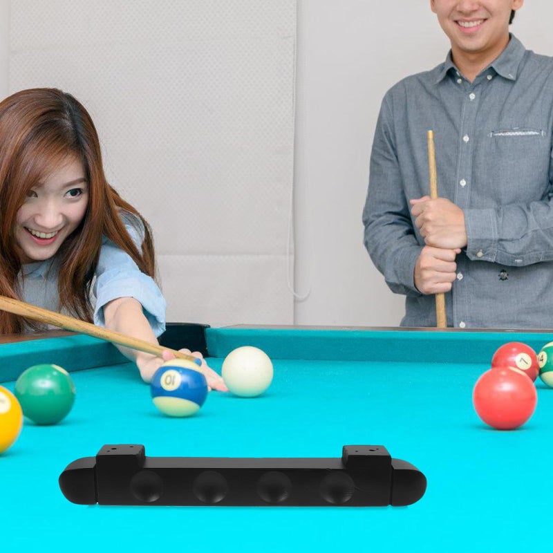 Solid Wood Wall Mount Cue Rack 4 Hole Black Pool Stick Holder 2pcs - Image 5